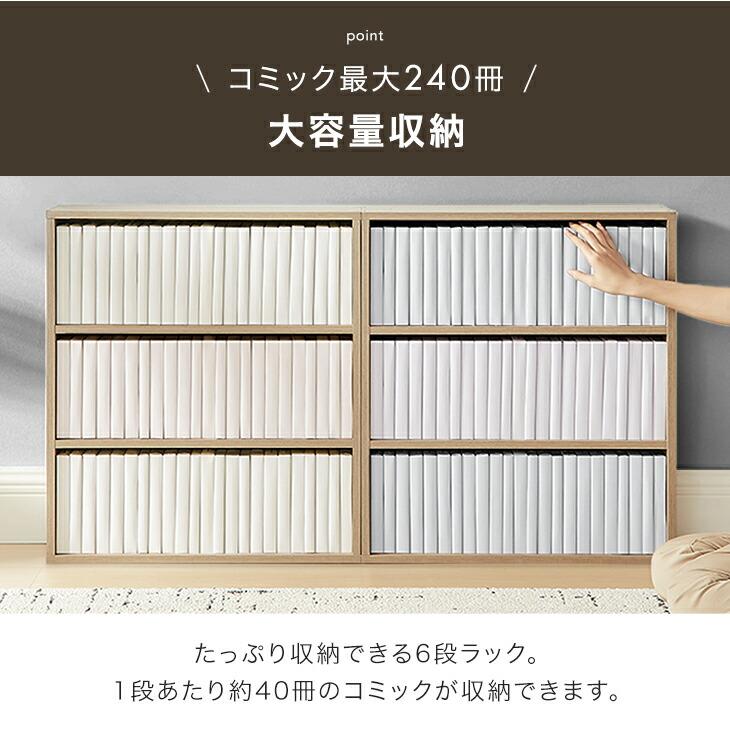 タンスのゲン 本棚 大容量 スリム 多機能 薄型 幅60 コミックラック