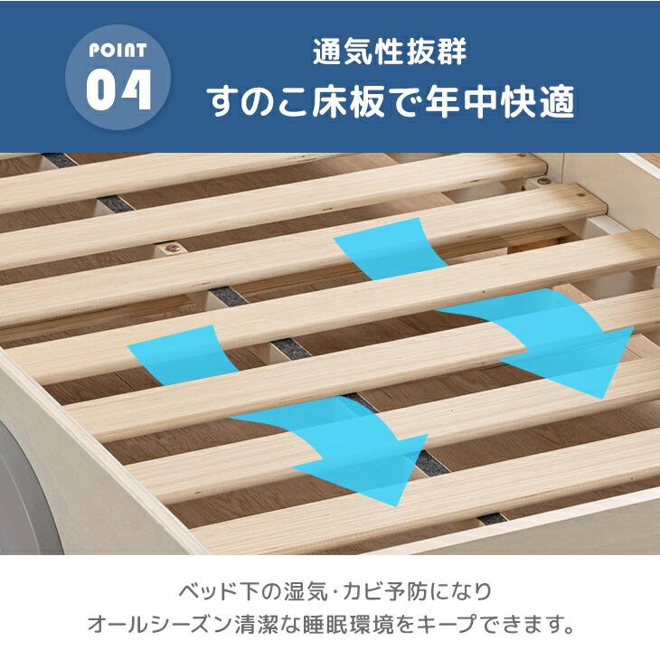 タンスのゲン ベッド 子供 シングル キッズベッド ロータイプ キッズ