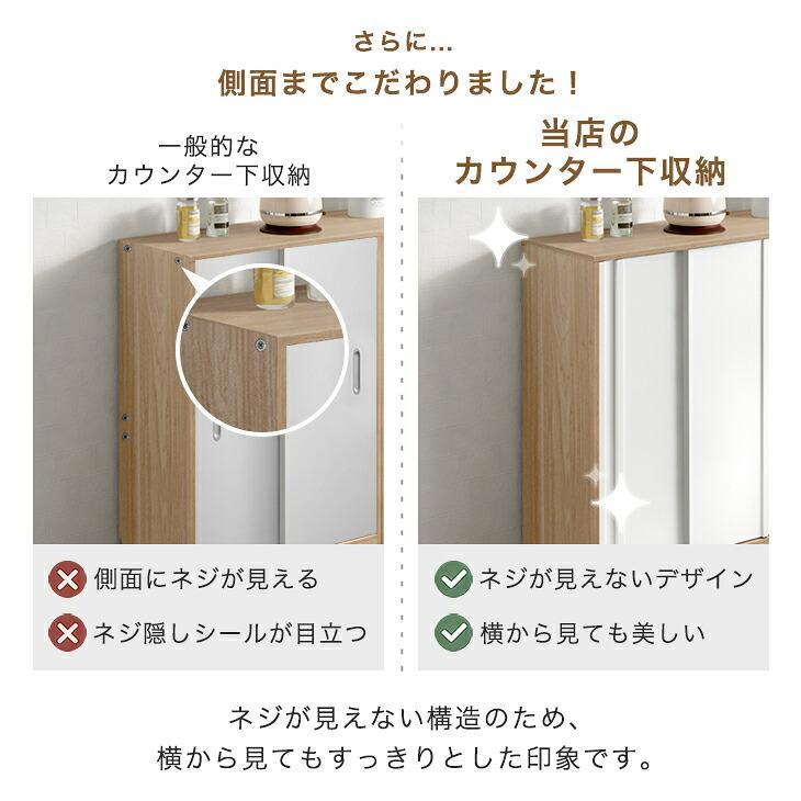 タンスのゲン 本日+4% カウンター下収納 幅90 奥行20 収納 4ドア
