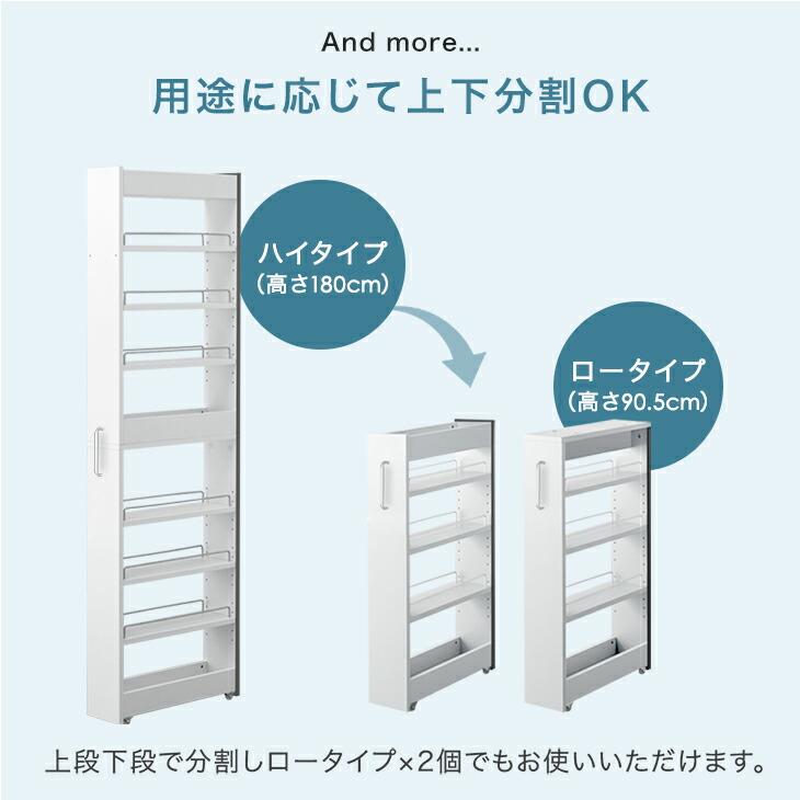 タンスのゲン 隙間収納 キッチン スリム ハイタイプ リバーシブル