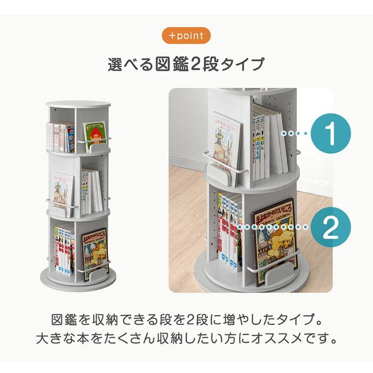 タンスのゲン 本日+4% 絵本棚 回転 子供 4段 図鑑対応 絵本ラック 回転