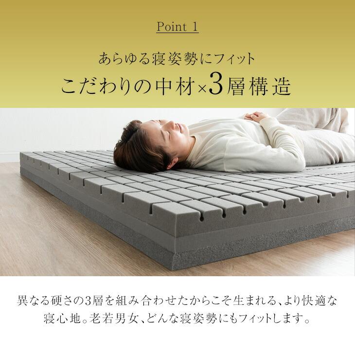 タンスのゲン 本日+5% ベッド マットレス付き セミダブル おしゃれ