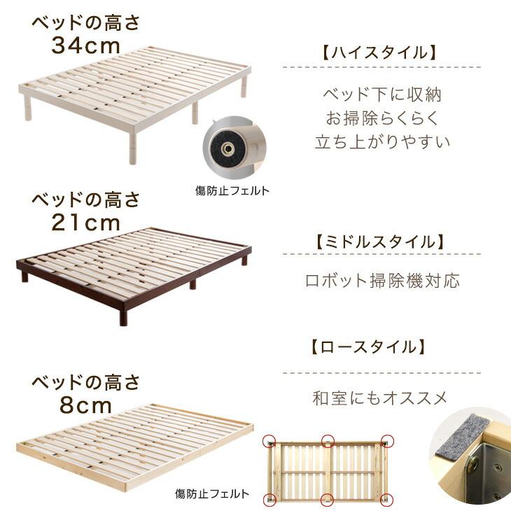 タンスのゲン ベッド マットレス付き クイーン おしゃれ 木製 クイーン
