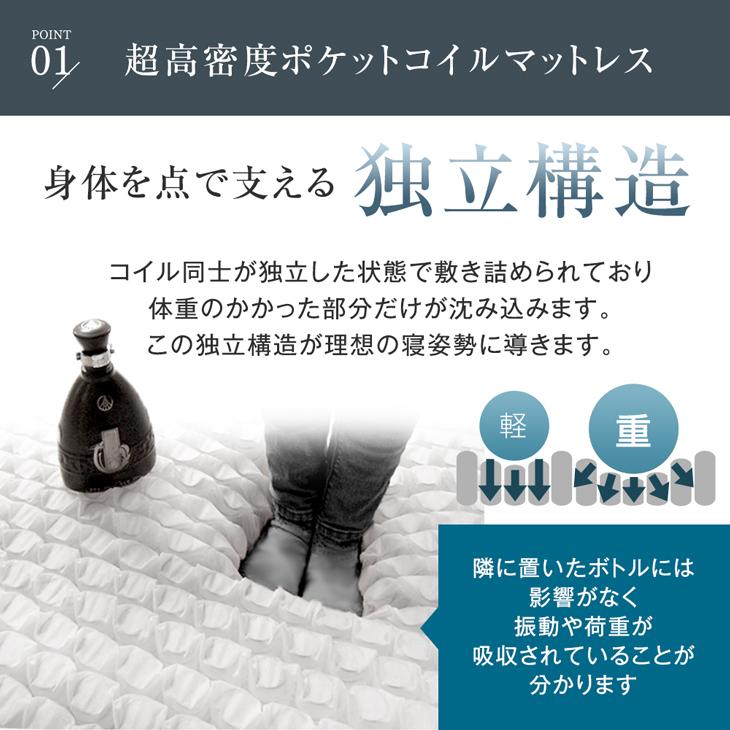 ベッド マットレス付き シングル 北欧 ローベッド ステージベッド ベッドフレーム 高密度 【足】 ポケットコイル コイルマットレス