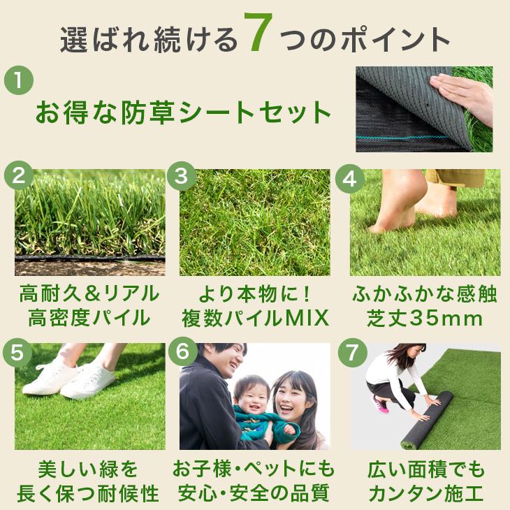 タンスのゲン 人工芝 ロール 1m × 10m 防草シート付 芝丈35mm タンスのゲン 人工芝 ロール 1m × 10m 防草シート付 芝丈35mm