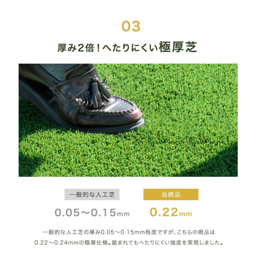 タンスのゲン 人工芝 防草シート付 ロール 2m×10m 芝丈25mm U字 ピン