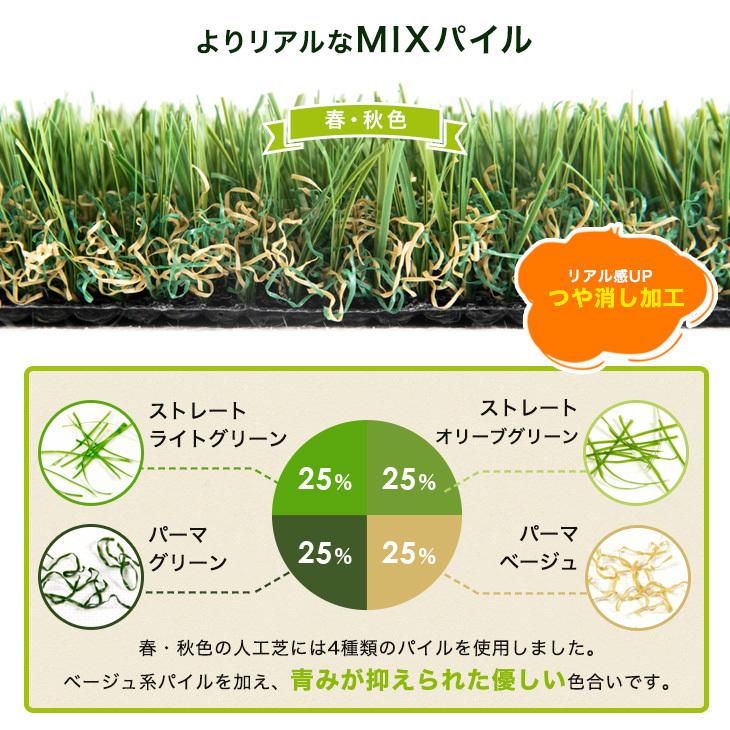 タンスのゲン 人工芝 防草シート付 ロール 2m×10m 芝丈25mm U字 ピン