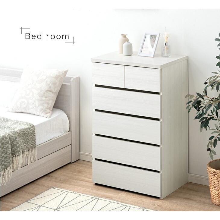 タンスのゲン チェスト 白 北欧 国産 完成品 幅60 5段 タンス 収納