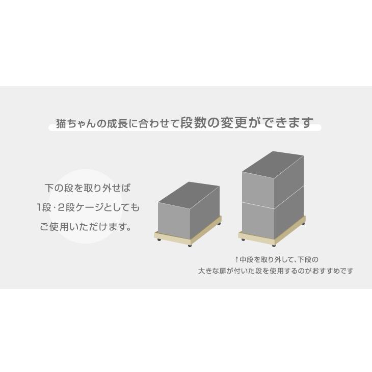 猫ケージ 2段 大型 猫ゲージ キャットケージ ペットゲージ 猫 ケージ ゲージ ハンモック キャスター 付き キャットゲージ | タンスのゲン | 18