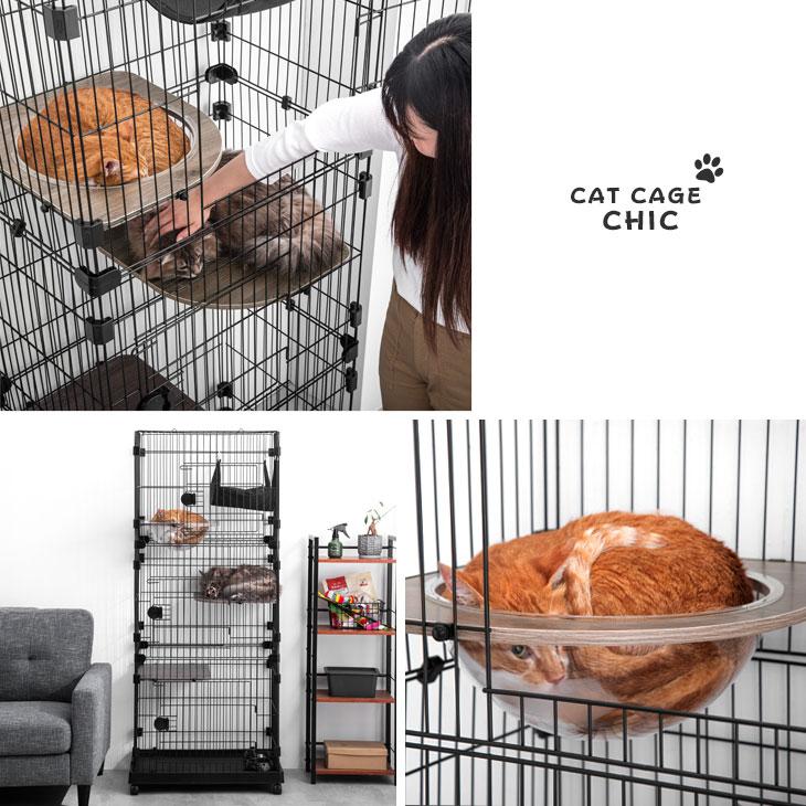 タンスのゲン 猫ケージ 3段 猫ゲージ 大型 ペットゲージ ハンモック