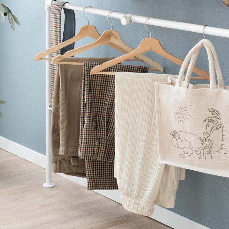 タンスのゲン 19日超お得 ハンガーラック スリム 頑丈 突っ張り