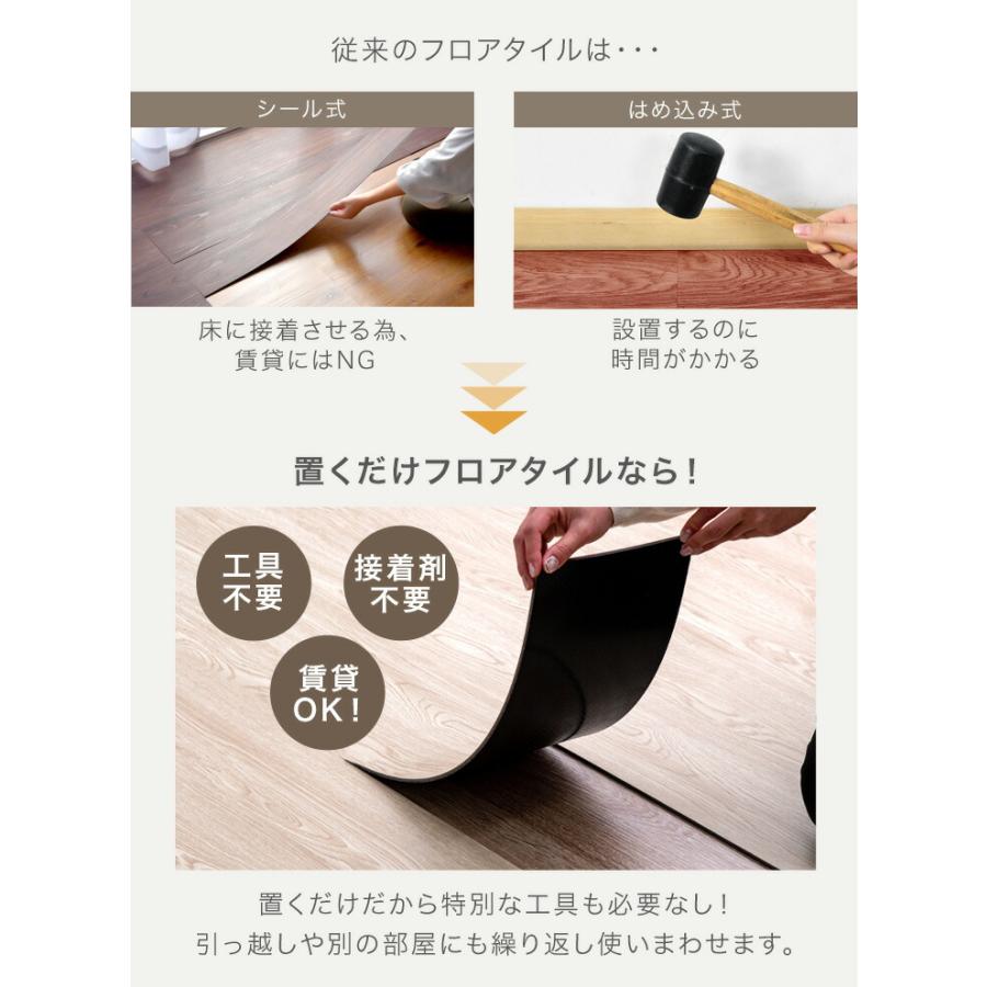フロアタイル 置くだけ 6畳用 フロアシート 木目 床 シート おしゃれ