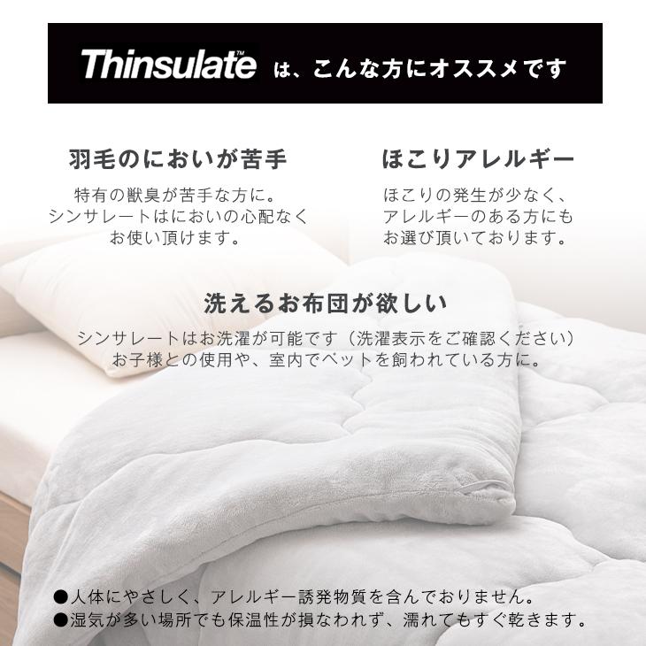 タンスのゲン 掛け布団 シンサレート シングル 2枚組 暖かい 洗える 冬