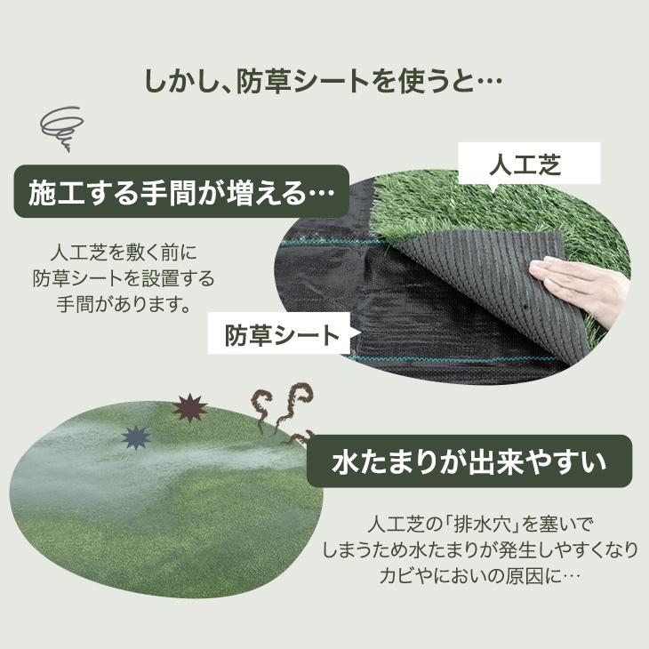 タンスのゲン 人工芝 ロール 1m × 10m 防草シート不要 芝丈50mm 高