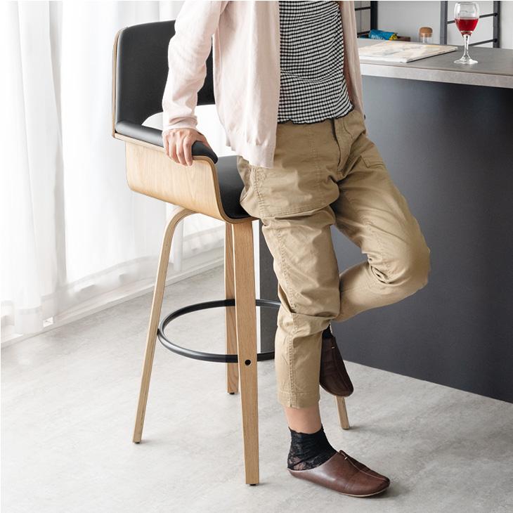 タンスのゲン カウンターチェア おしゃれ 単品 回転 バーチェア