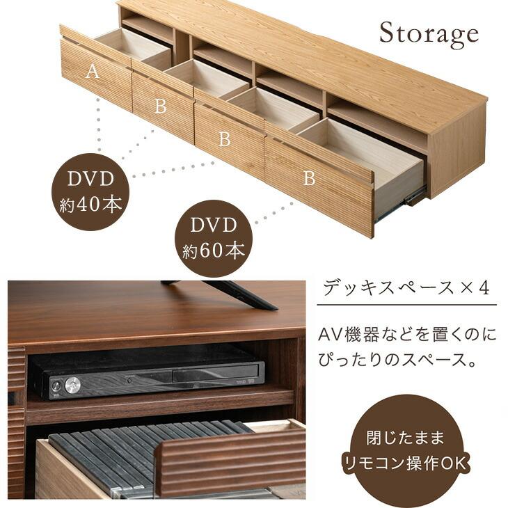 タンスのゲン テレビ台 完成品 ローボード 210 収納 おしゃれ テレビ