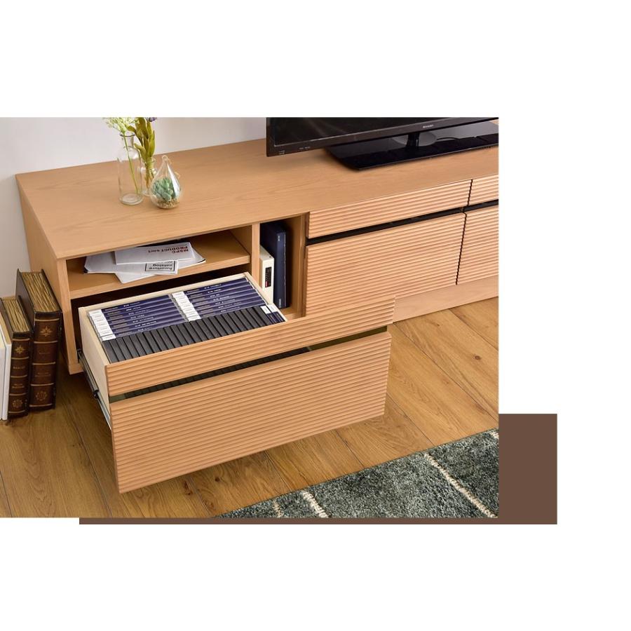 テレビ台 完成品 木製 北欧 おしゃれ 収納 幅180cm テレビラック ロータイプ ローボード アルダー材 無垢材 ブラウン ナチュラル TV台 | タンスのゲン | 05