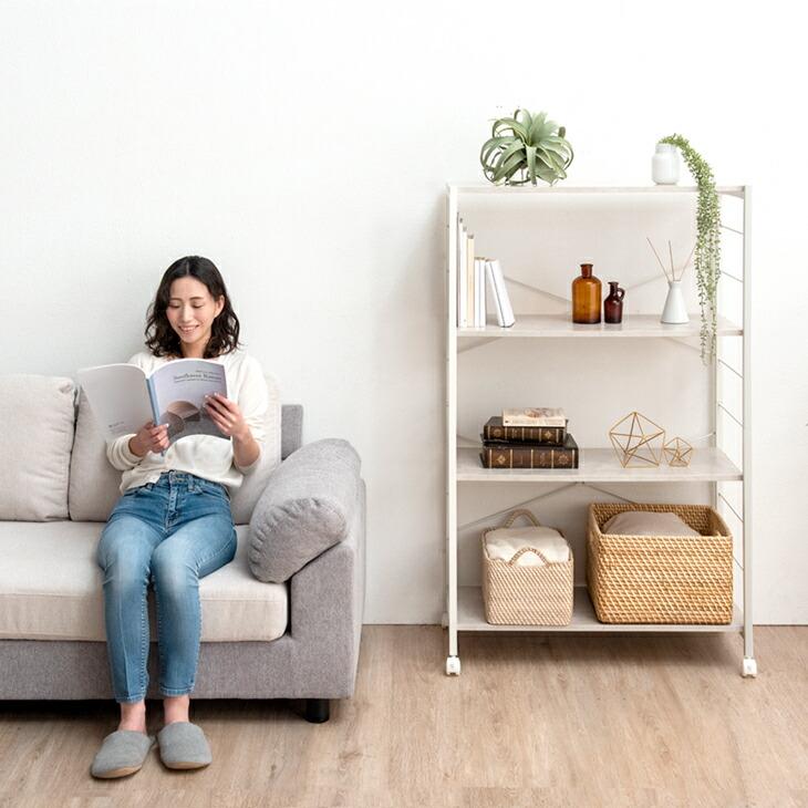 タンスのゲン シェルフ おしゃれ シェルフ棚 収納 幅80 オープンラック