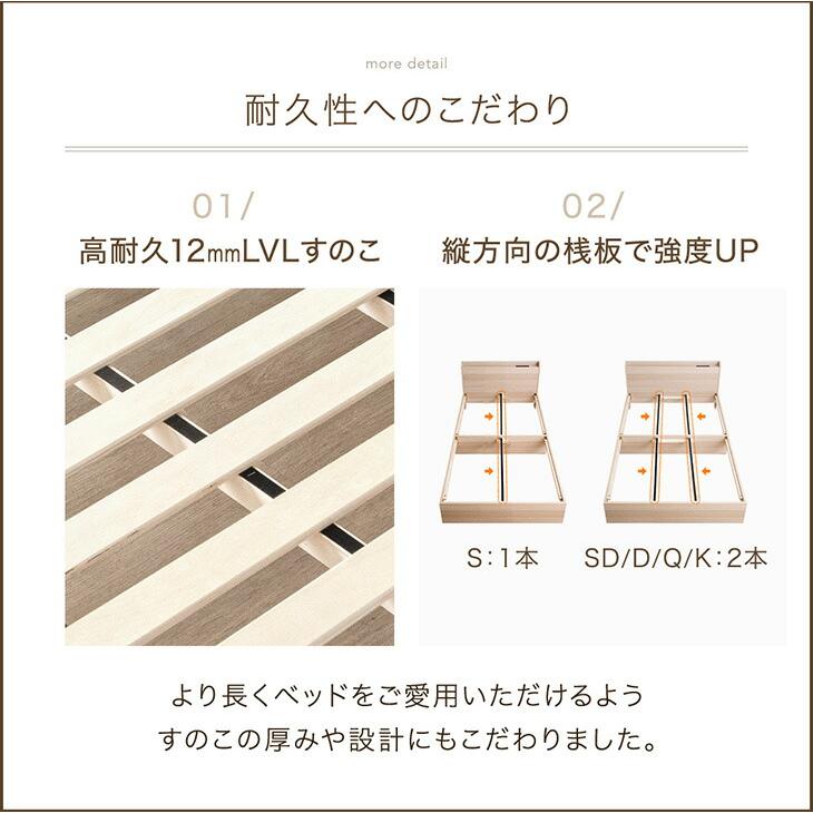 タンスのゲン 本日+4% ベッド シングル 収納付きベッド ベッドフレーム