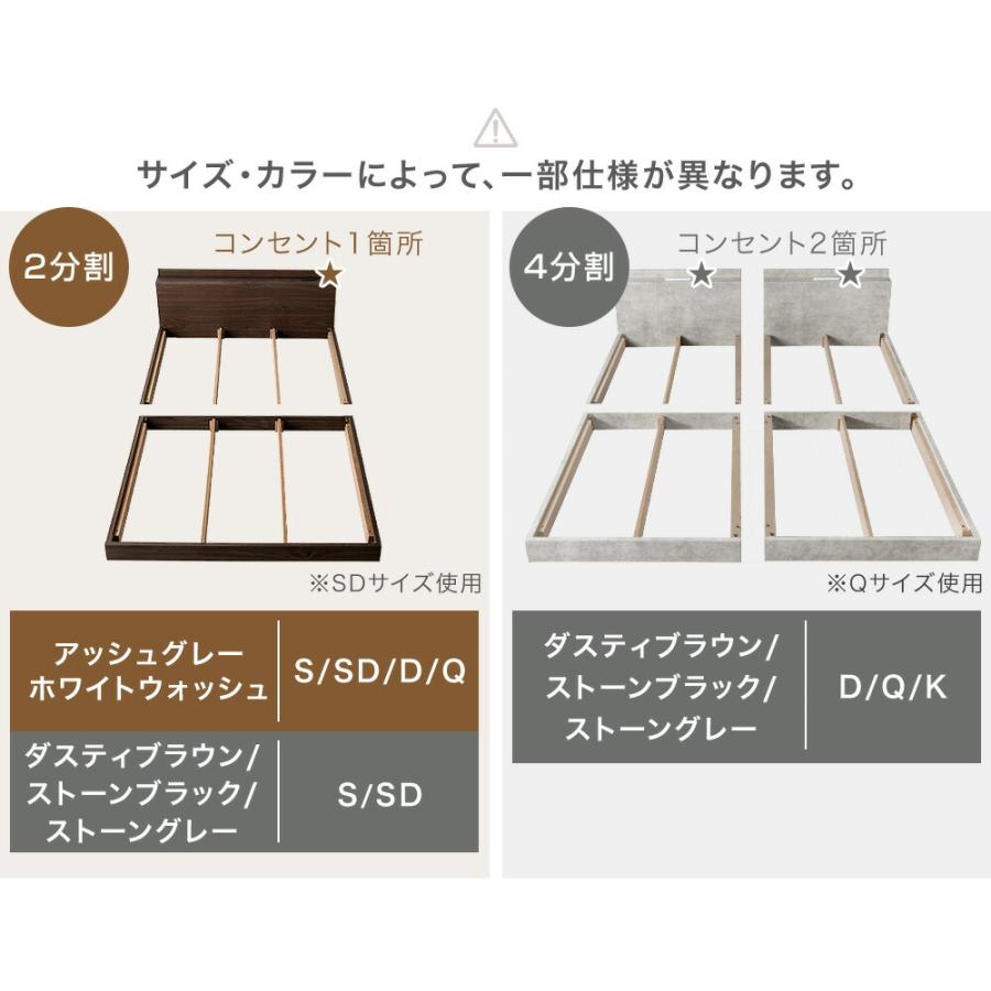 タンスのゲン ローベッド ダブル ベッドフレーム ベッド USB