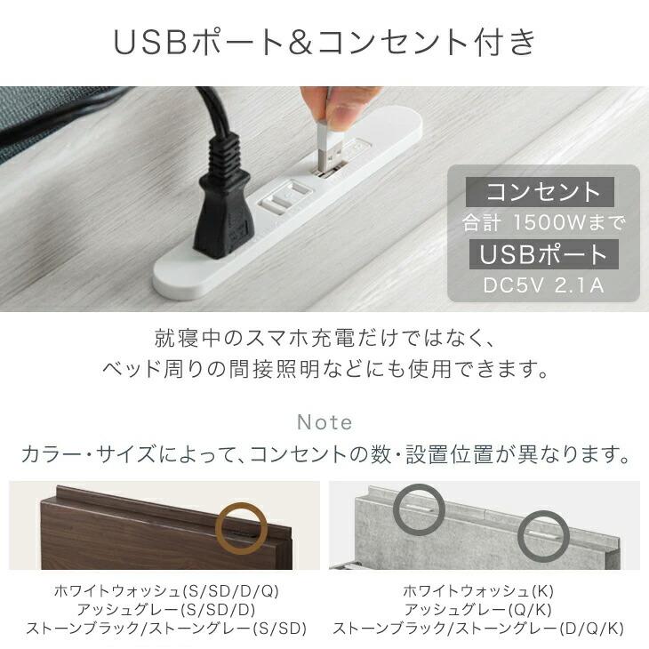 タンスのゲン 19日+5% ローベッド クイーン ベッドフレーム ベッド USB