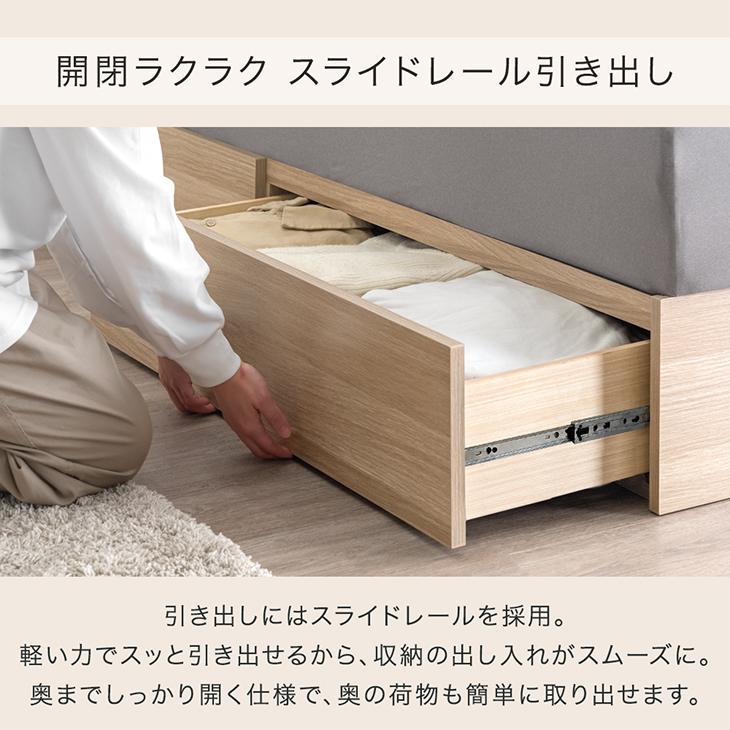 タンスのゲン ベッド シングル 宮付き ライト付き ベッドフレーム