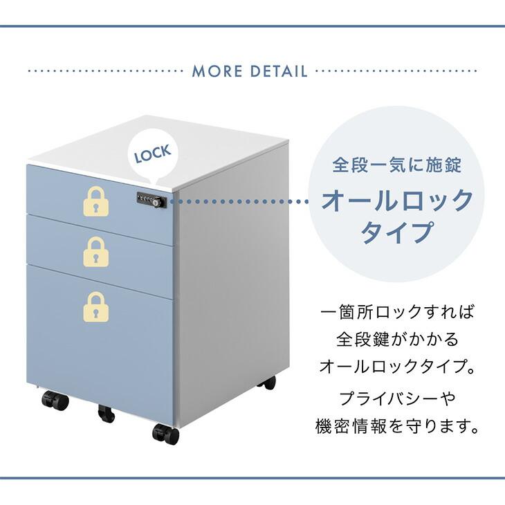 4日+5% デスクワゴン 3段 キャスター付き サイドワゴン スリム サイド