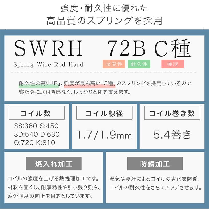 マットレス キング 20cm厚 ポケットコイル コイル ベッドマットレス 柔らかめ コイルマットレス ベッドマット 寝具 ファミリー | タンスのゲン | 06