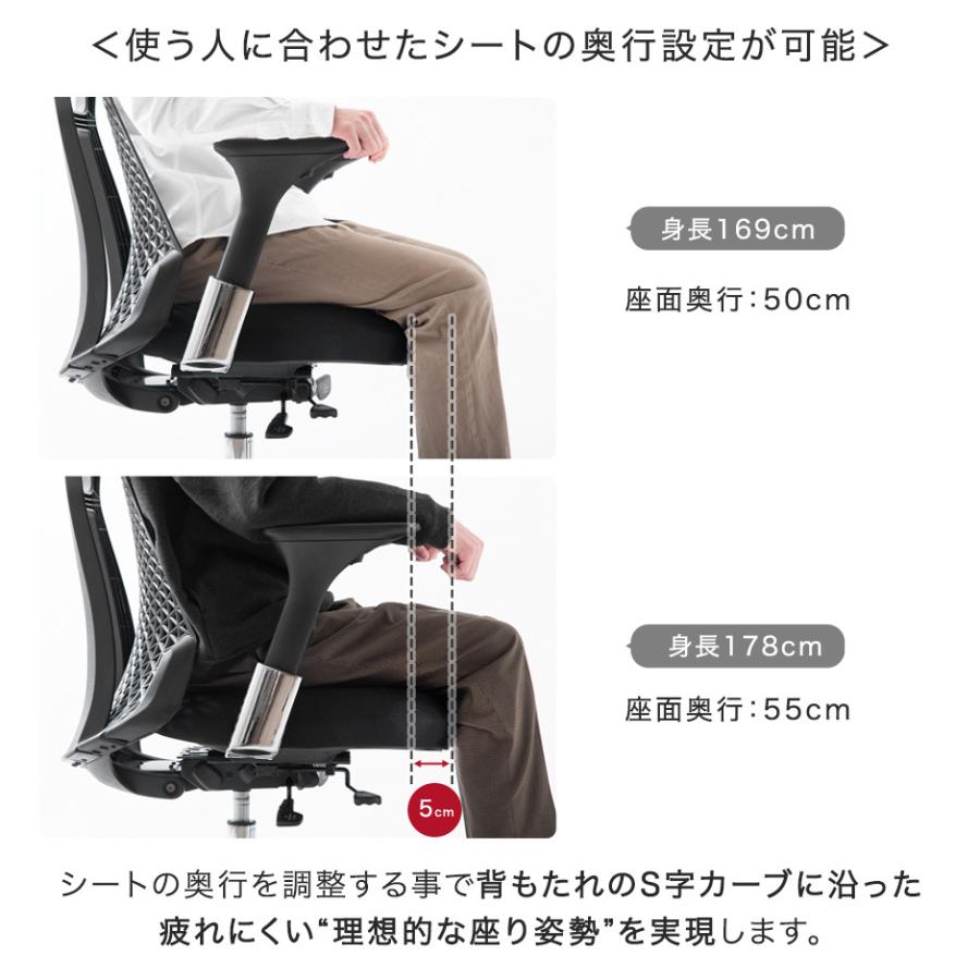タンスのゲン オフィスチェア リクライニング メッシュ 椅子 おしゃれ