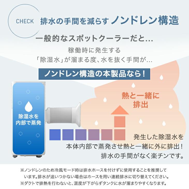タンスのゲン スポットクーラー 猛暑対応 2.6kW ポータブルエアコン