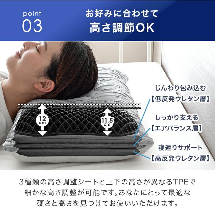 タンスのゲン 本日+5% 枕 冷感 洗える 高さ調節 高反発 低反発