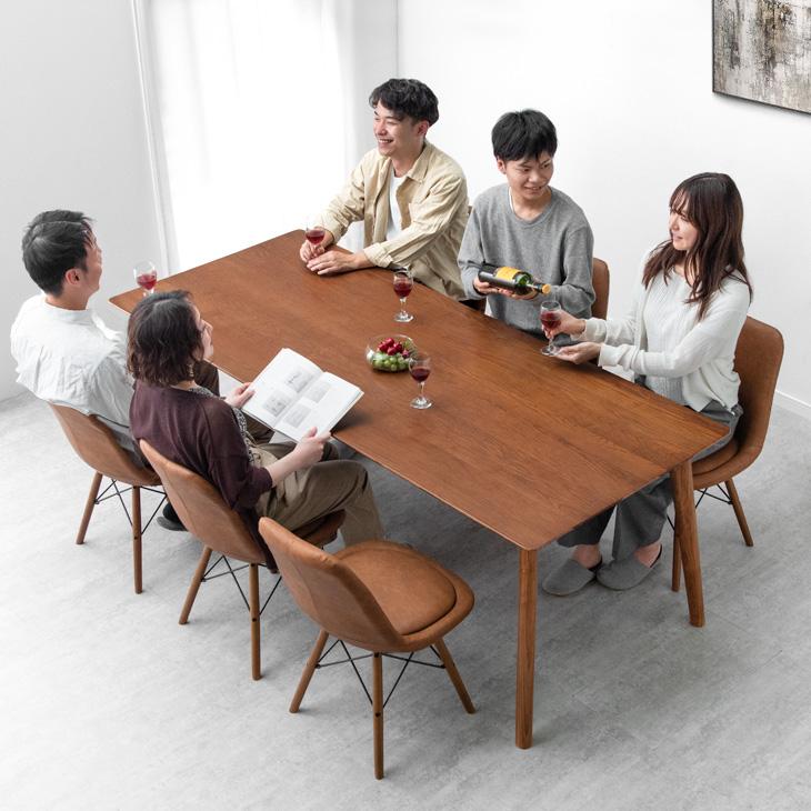 筑波産商 6人掛けダイニングテーブルセット 幅200 天然目 レッドオーク材 チェリー/チェア×6脚 ファミリー① 中古家具 店頭引取歓迎 R9609 筑波産商 6人掛けダイニングテーブルセット 幅200 天然目 レッドオーク