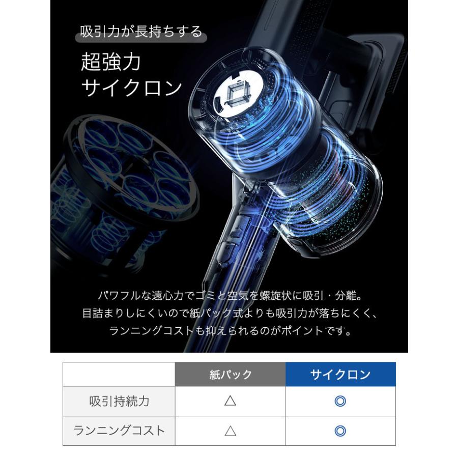 掃除機 コードレス掃除機 コードレス サイクロン クリーナー ハンディ スティック サイクロン式 軽量 充電式 2way | タンスのゲン | 06