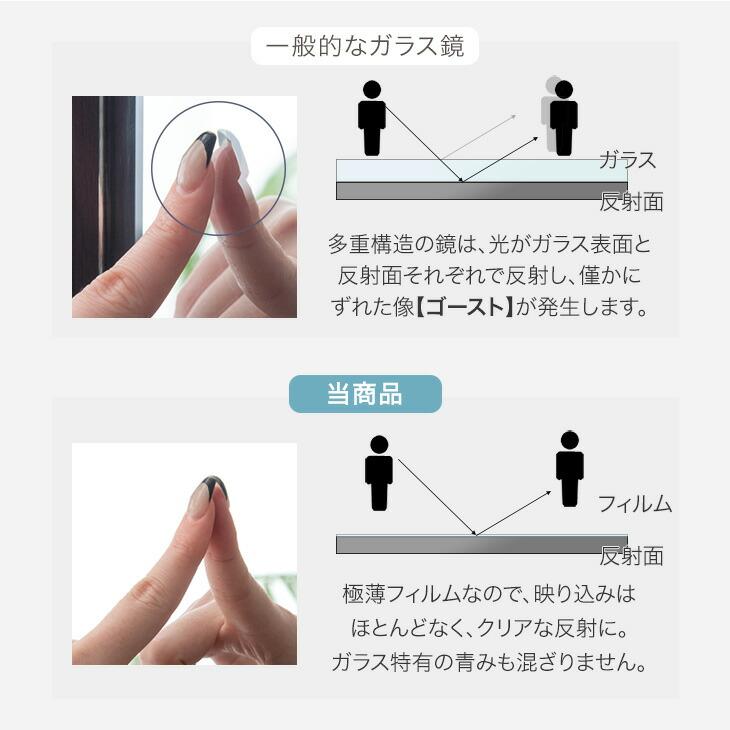 全身鏡 割れない 幅100 2面鏡 おしゃれ 鏡 軽量 長方形 割れない鏡