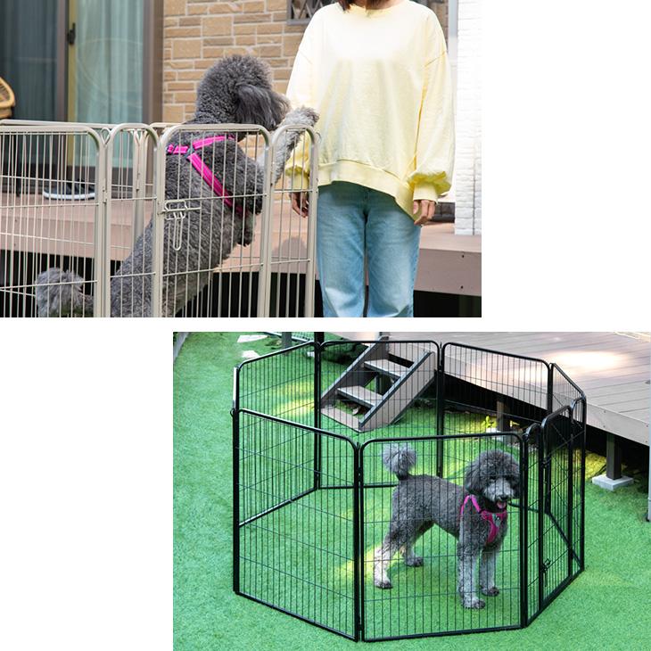 22日P10%〜 ペットサークル 犬用 大型犬 l字型 小型犬 屋外 高さ100cm ドッグサークル 室内 犬用柵 犬用ゲージ 中型犬 小型犬 扉付 大型 ワイド｜tansu｜06