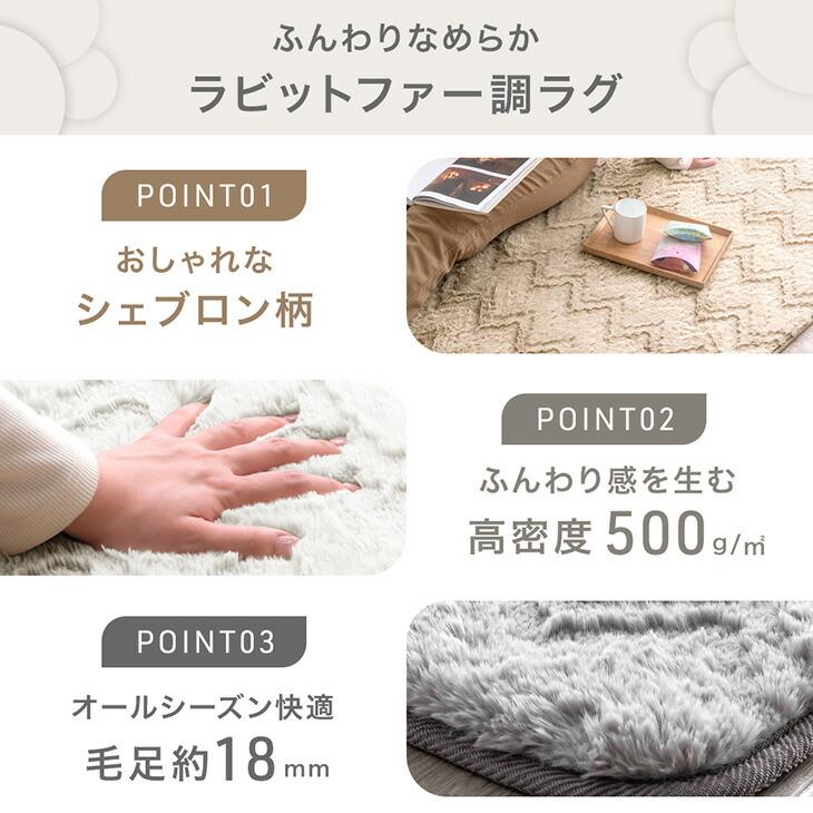 タンスのゲン 本日+5% ラグ 2畳 3畳 厚手 30mm ラグマット カーペット