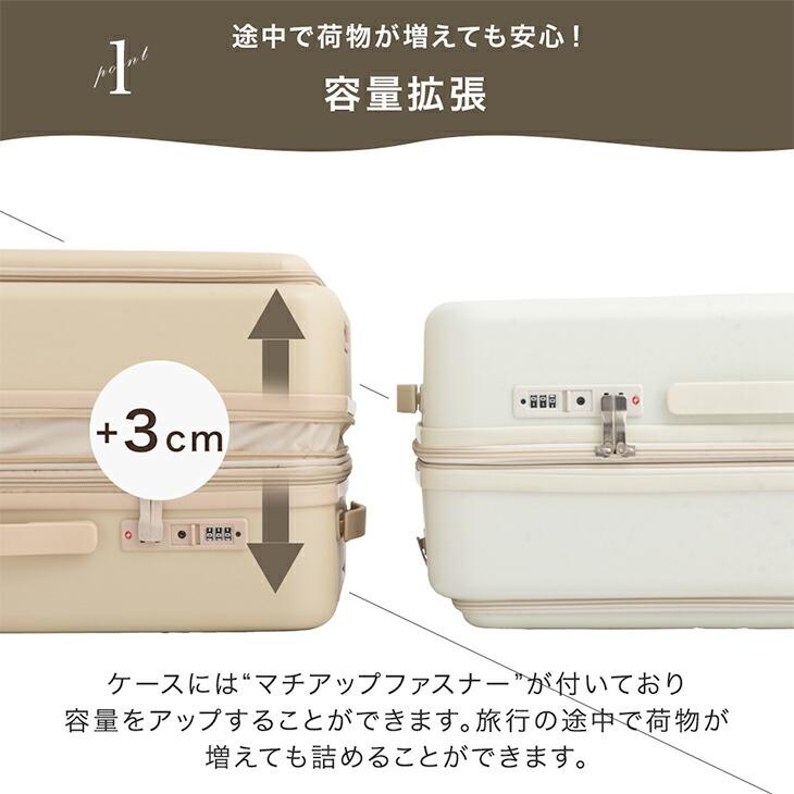 タンスのゲン キャリーケース 前開き Mサイズ スーツケース おしゃれ