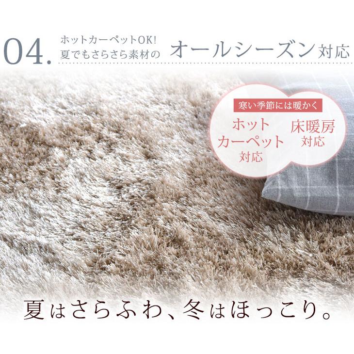 ラグ ラグマット 200&times;200 2畳 カーペット オールシーズン 高密度 シャギーラグ リビングマット 正方形 ホットカーペット対応 床暖房
