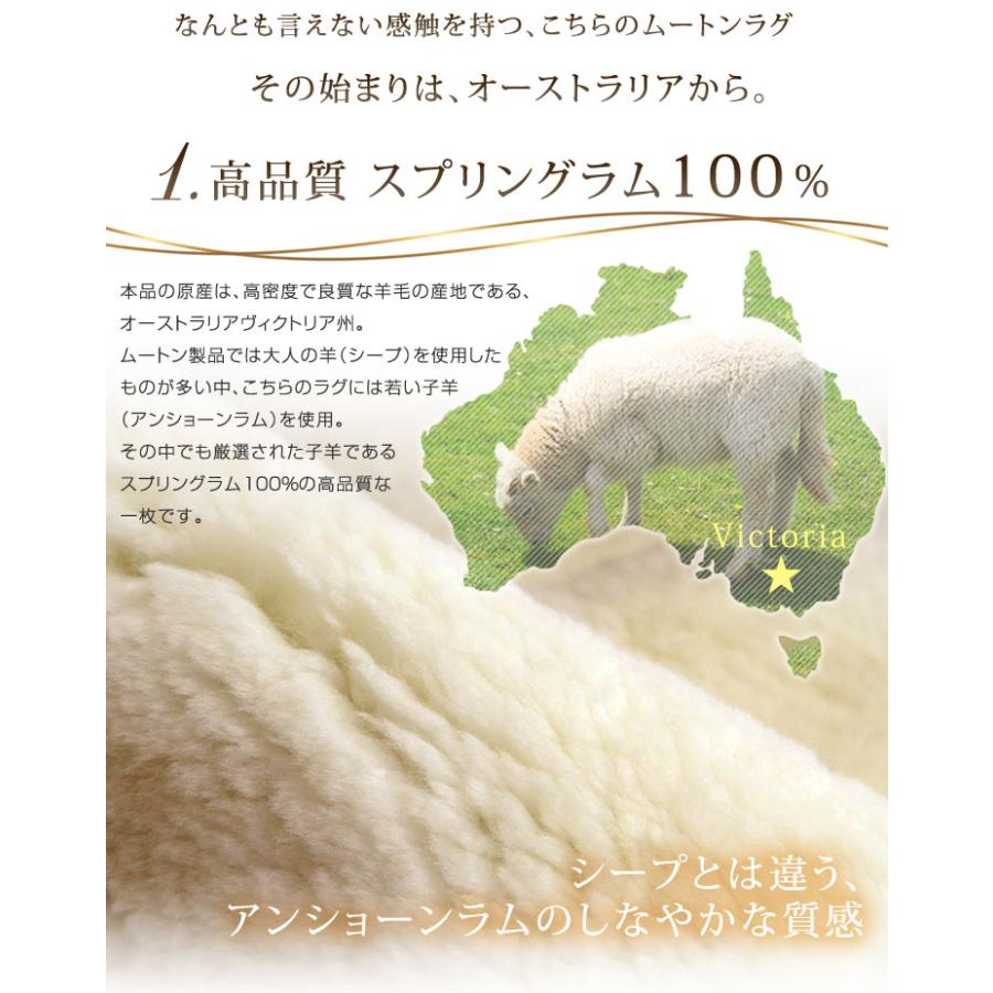タンスのゲン ラグ ムートンラグ 10匹物 約180×210 洗える 抗菌 防ダニ