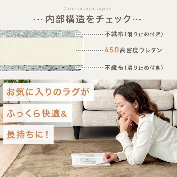 タンスのゲン 本日+4% 下敷きマット 洗える ラグ 下敷き 厚手 10mm 170