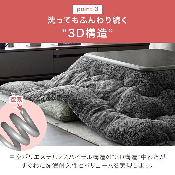 タンスのゲン 本日+4% こたつ布団 正方形 リバーシブル 洗える こたつ