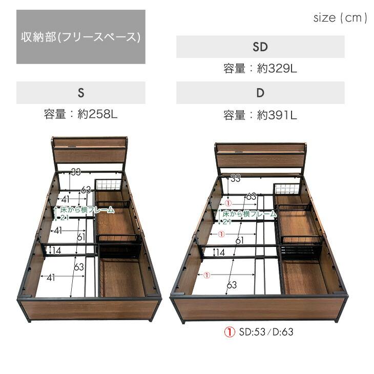 タンスのゲン ベッド マットレス付き シングル 収納付き マットレスセット 2口コンセント付 宮付き 引き出し付き : タンスのゲン ...