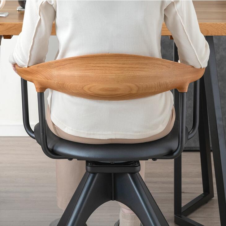 タンスのゲン ダイニングチェア 4脚セット 回転 肘付き おしゃれ