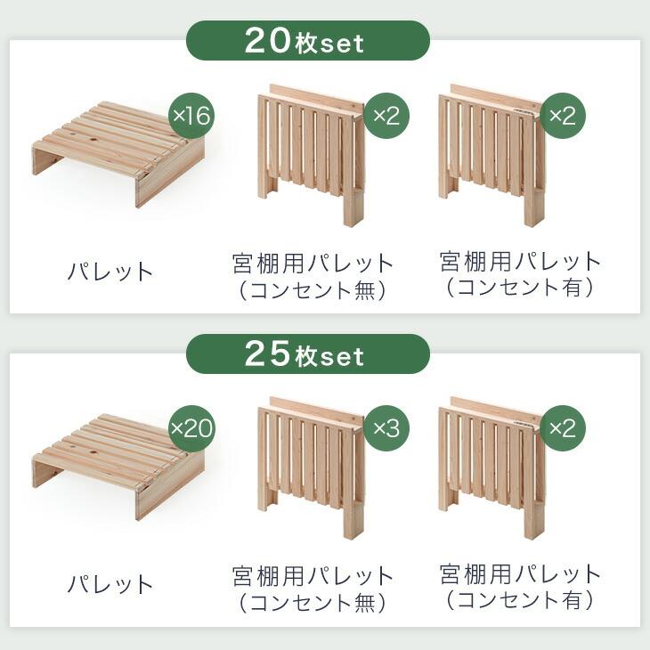 タンスのゲン ベッド ダブル すのこ ひのき ベッドフレーム 宮付き