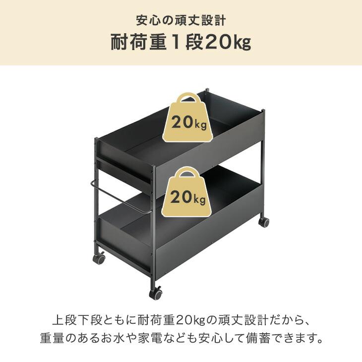 25日+5% 収納 押入れ おしゃれ 収納ラック スチール ワゴン 押し入れ収納 2台セット 幅46 奥行79 キャスター付き クローゼット_16