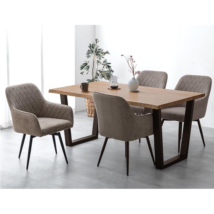 タンスのゲン ダイニングチェア 4脚セット 回転式 肘付き 回転