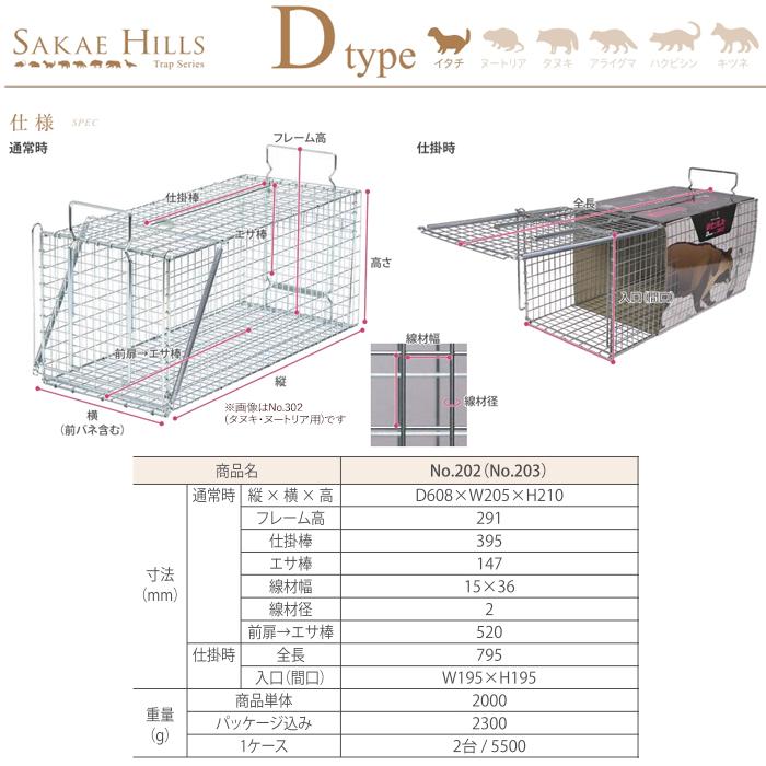 栄工業 IT-2 栄ヒルズ 捕獲器 D type No.202 対象動物イタチ(オス) (IT2)｜tantan｜04