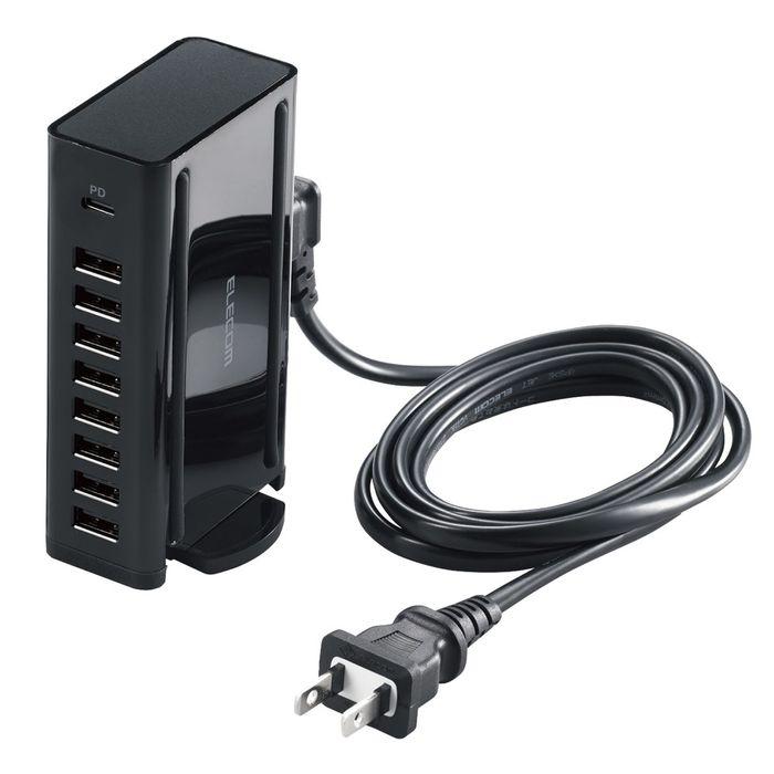 エレコム EC-ACD05BK USB充電器 AC充電器対応 9ポート(USB-A×8 USB-C×1) 70w ブラック (ECACD05BK)｜tantan