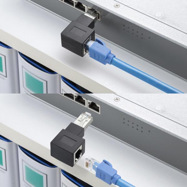 サンワサプライ ADT-RJ6A-LR RJ-45L型変換アダプタ(右出し カテゴリ6A STP)｜tantan｜06