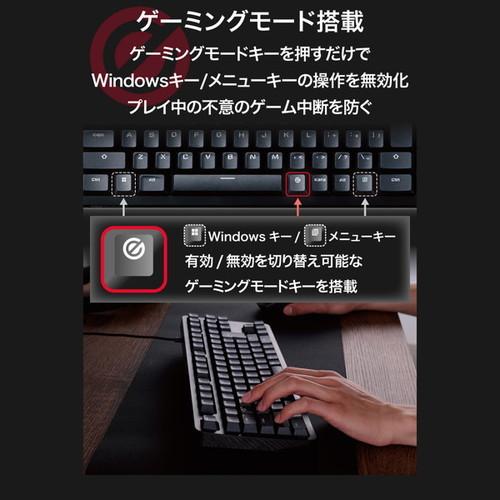 エレコム TK-GK20TBK ゲーミングキーボード 有線 メカニカル (茶軸/タクタイル) 日本語配列 全キーロールオーバー ブラック (TKGK20TBK)｜tantan｜05